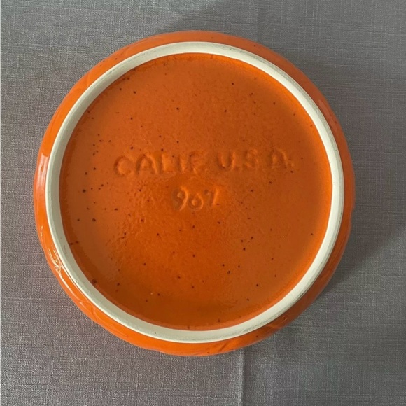 California USA Pottery Casserole Dish #907- Orange - Picture 3 of 12